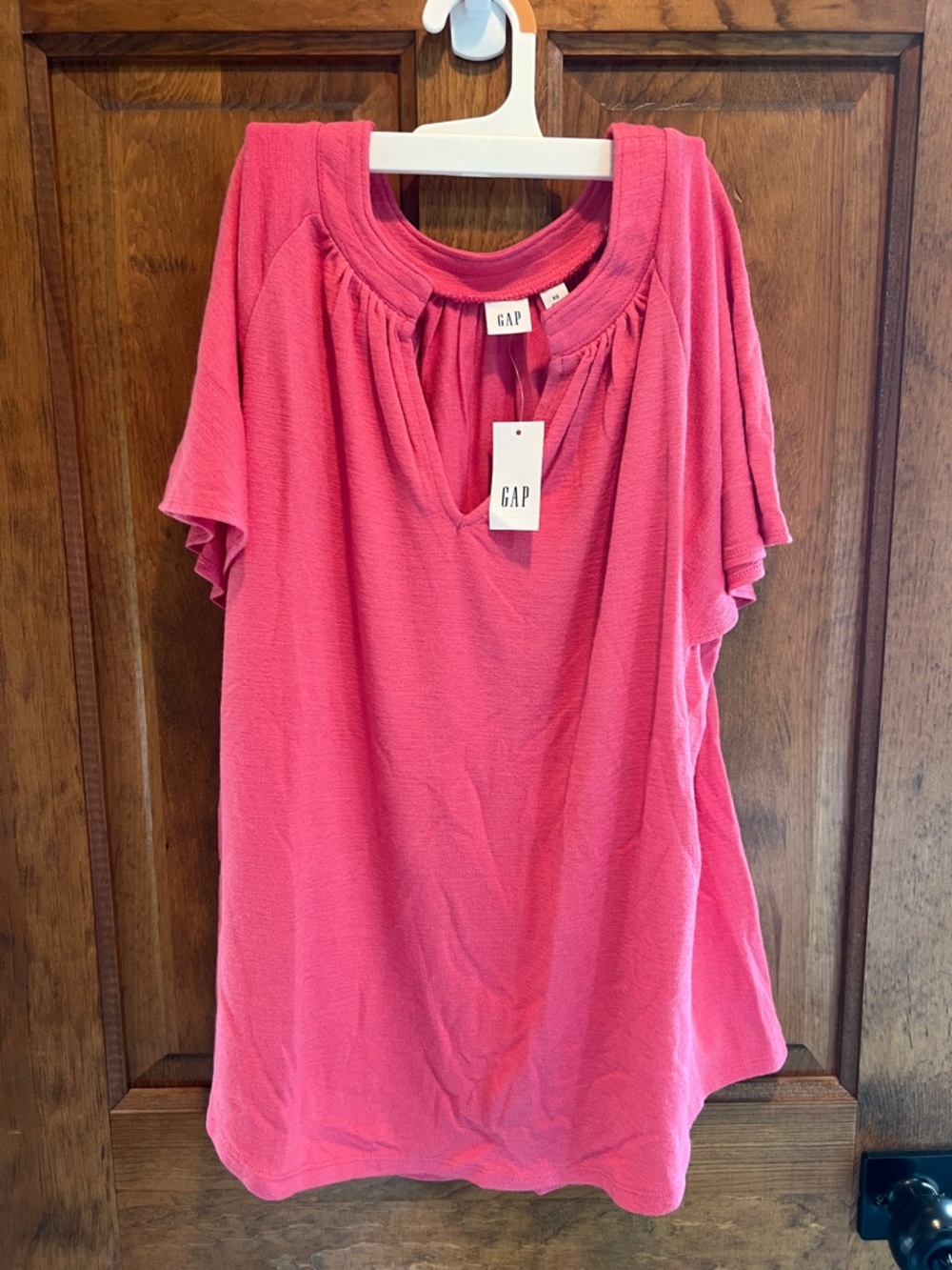 GAP Hot Pink Short Sleeve Peasant Top